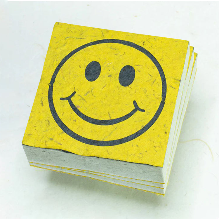 Pile-of-Smile - Happy Face - Elephant POOPOOPAPER - Eco-friendly Scratch Pads - Yellow - Set of 3