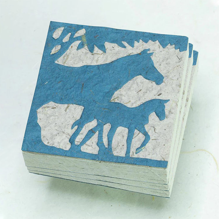 On The Farm - Horse & Baby - Blue - Scratch Pad (Set of 3) front stacked