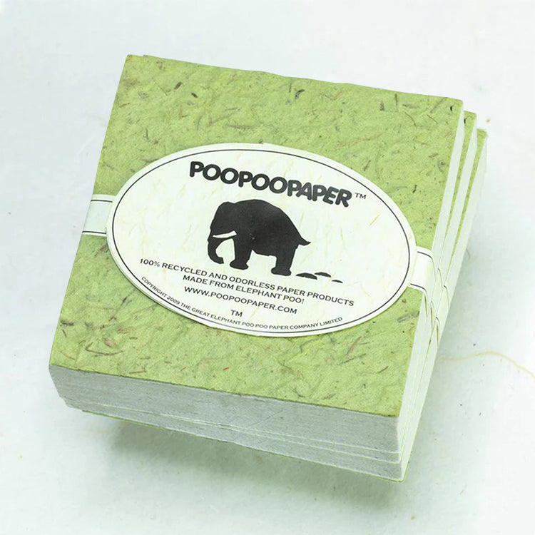 Classic Elephant POOPOOPAPER - Eco-friendly Scratch Pads - Grass - (Set of 3)