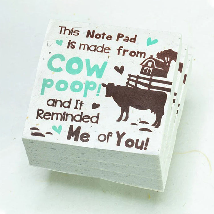 Reminded Me of You - Cow - Eco-friendly Scratch Pads - Blue (Set of 3) front stacked