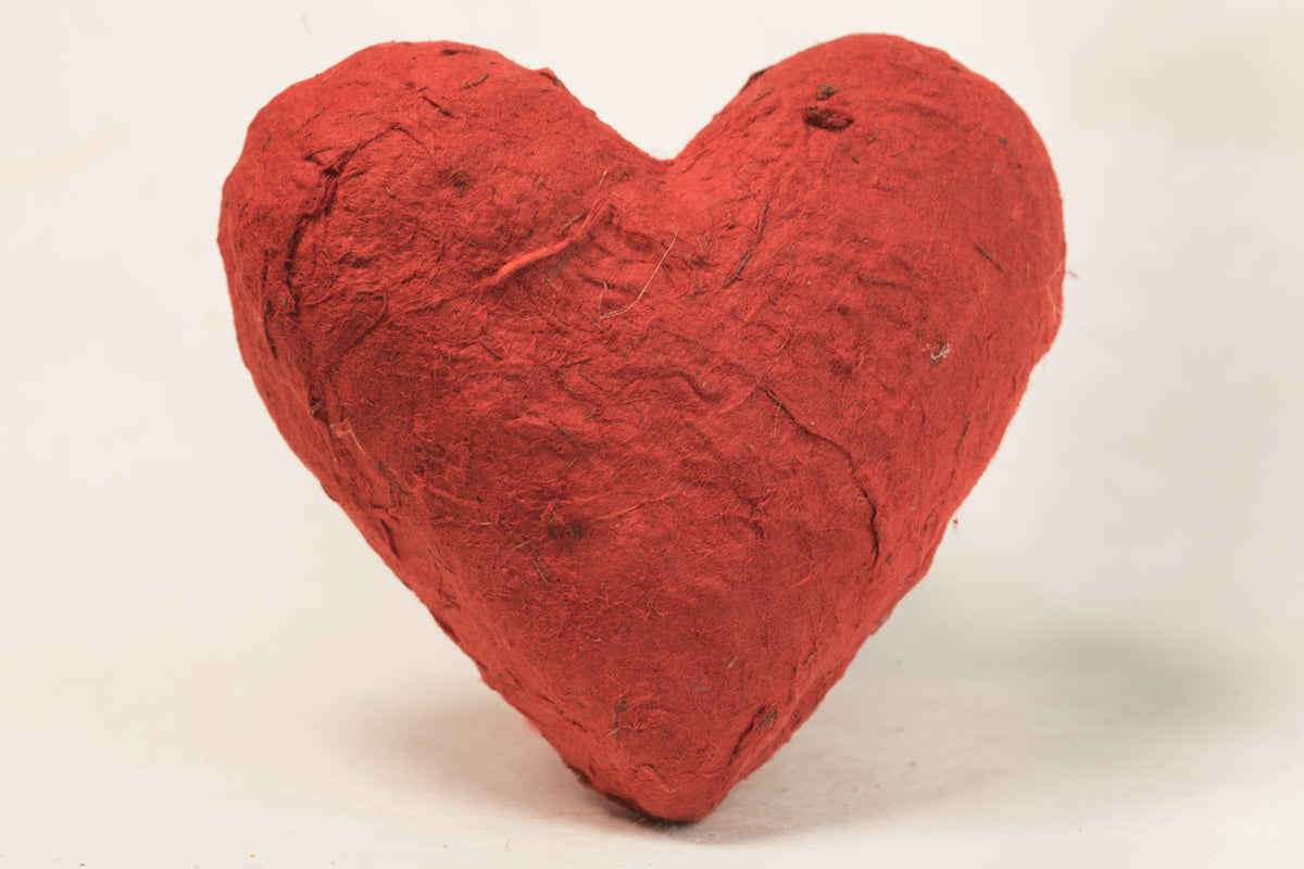 Red heart-shaped Elephant POOPOOPAPER eco-friendly ornament