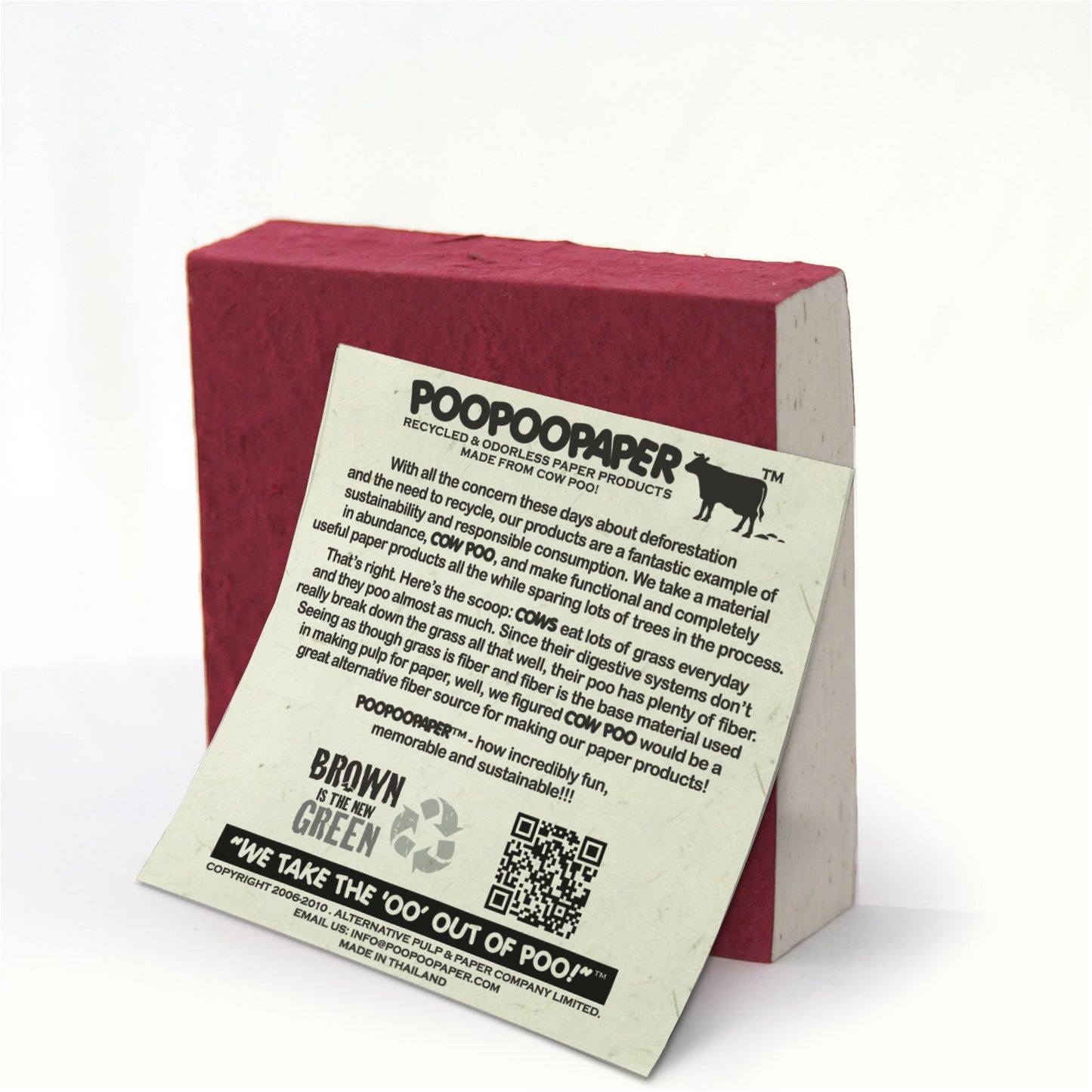 On The Farm - Cow & Baby - Burgundy - Eco-friendly Scratch Pads (Set of 3) - with POOPOOPAPER story card