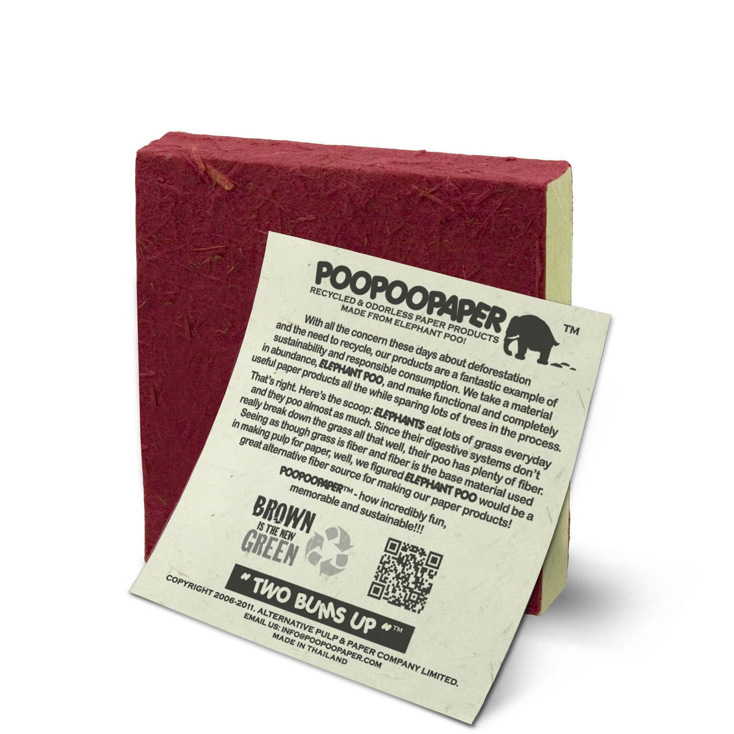 Artist Reproductions - Thailand Themed - Elephant Sunrise Batik Eco-friendly Scratch Pads - Red (Set of 3) - with POOPOOPAPER story