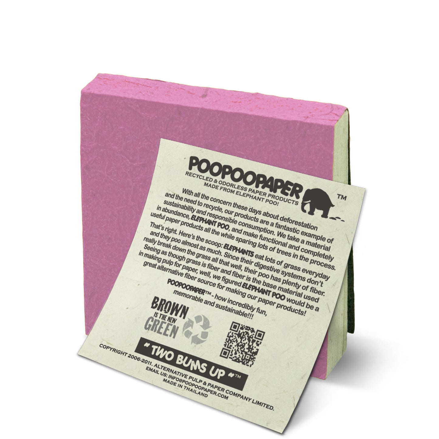 Artist Reproductions - Thailand Themed - Elephant Sunrise Batik Eco-friendly Scratch Pads - Pink (Set of 3) - with POOPOOPAPER story card