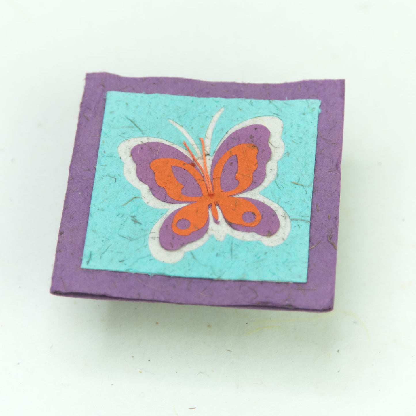 flower garden themed eco-friendly greeting card with a butterfly in purple and orange standalone
