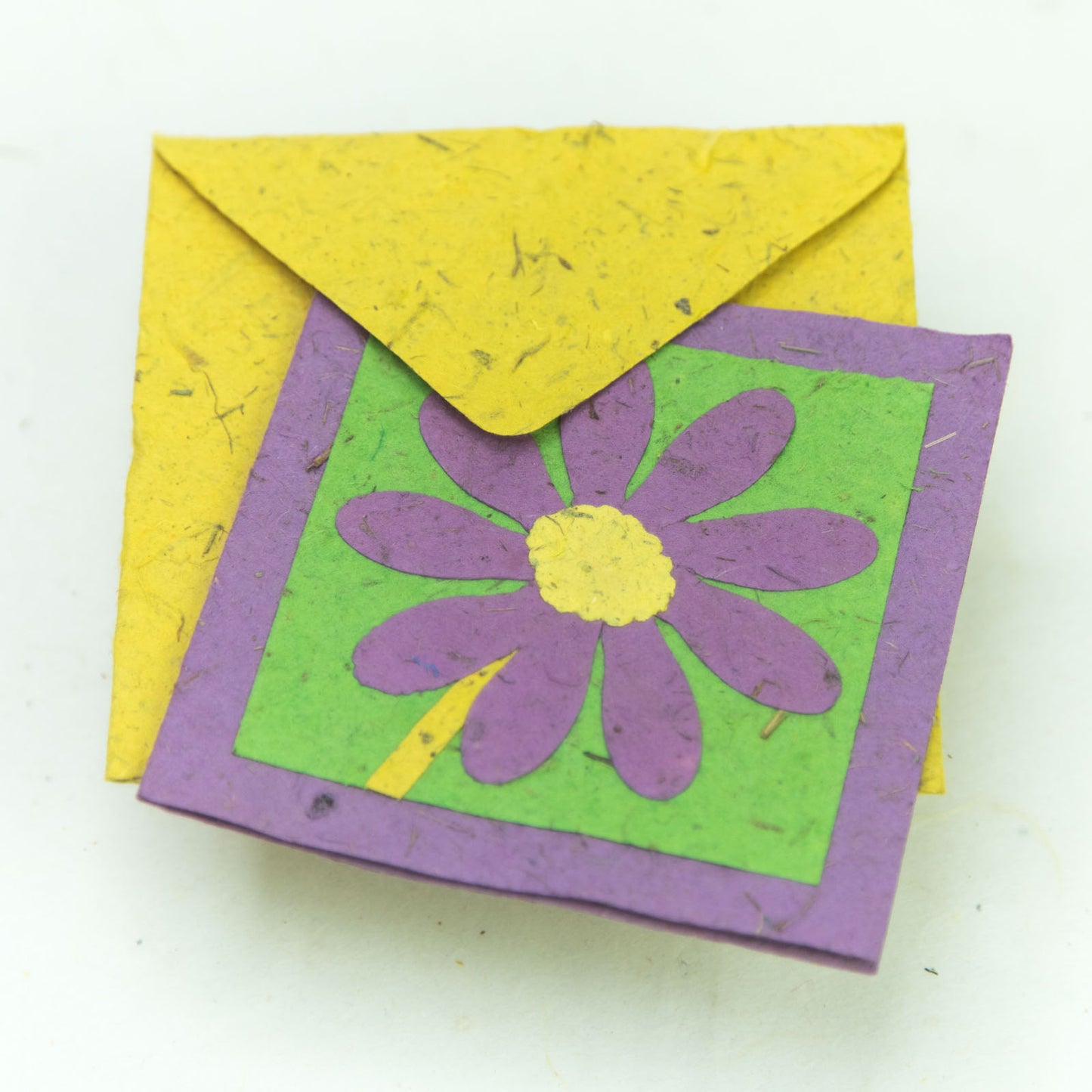 Flower Garden - eco-friendly Greeting Card - Single purple Flower with eco-friendly envelope