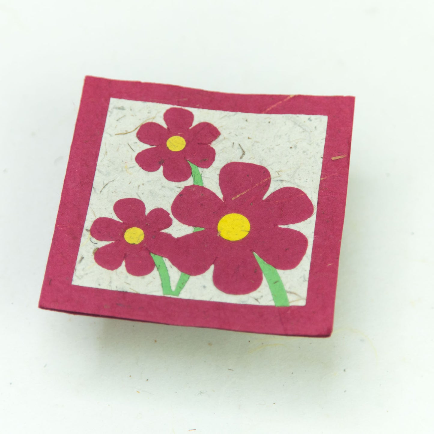 eco-friendly greeting card - 3 pink flowers - front