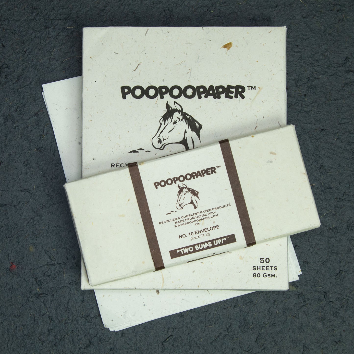 Horse POOPOOPAPER - No.10 Size handmade Envelopes & Letter Size handmade Paper (50 sheets) Set