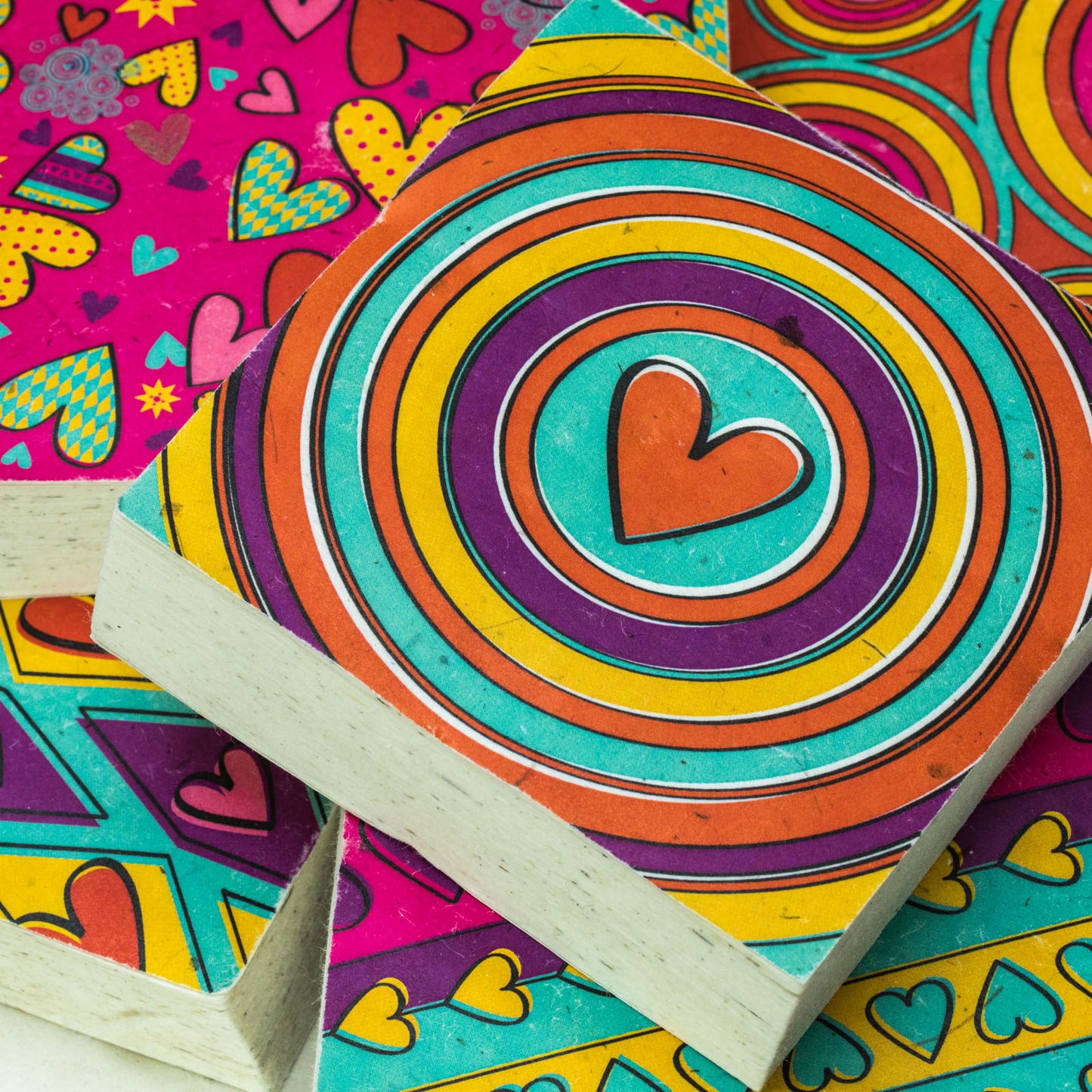 hearts - all designs - eco-friendly scratch pads - front (mixed)