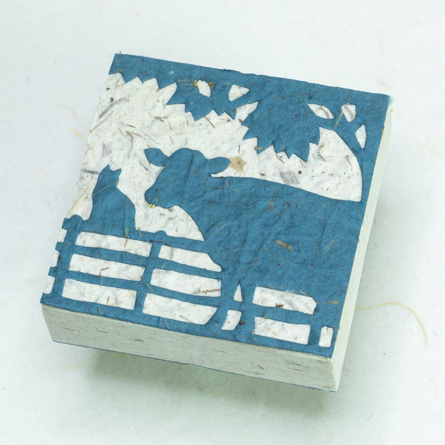 Cow POOPOOPAPER - Cow & Cat Blue Scratch Pad single- Front
