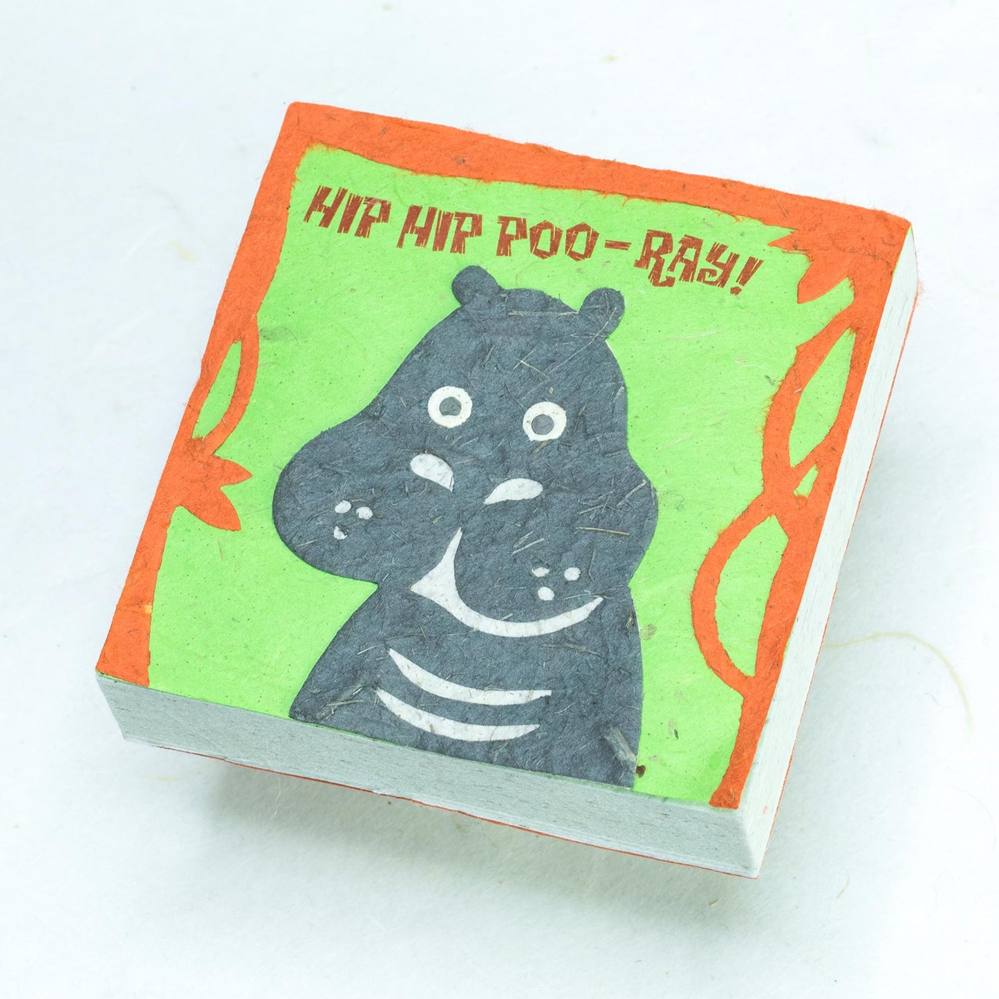 Hippo "Hip Hip POO-ray!" eco-friendly Scratch Pads single - Front
