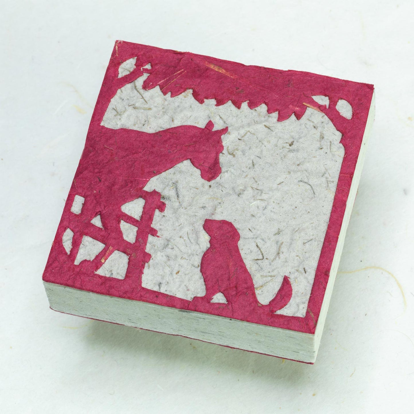On The Farm - Horse & Dog - Burgundy - Eco-friendly Scratch Pads (Set of 3) - front