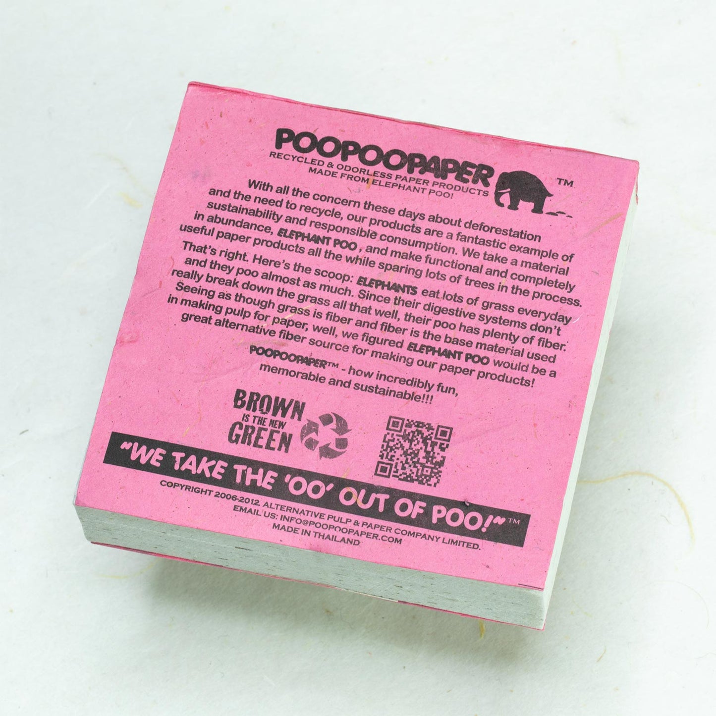 Sustainable products - Inspirational POOPOOPAPER - Peace - Ecofriendly Journal and Scratch Pad Set - scratch pad back