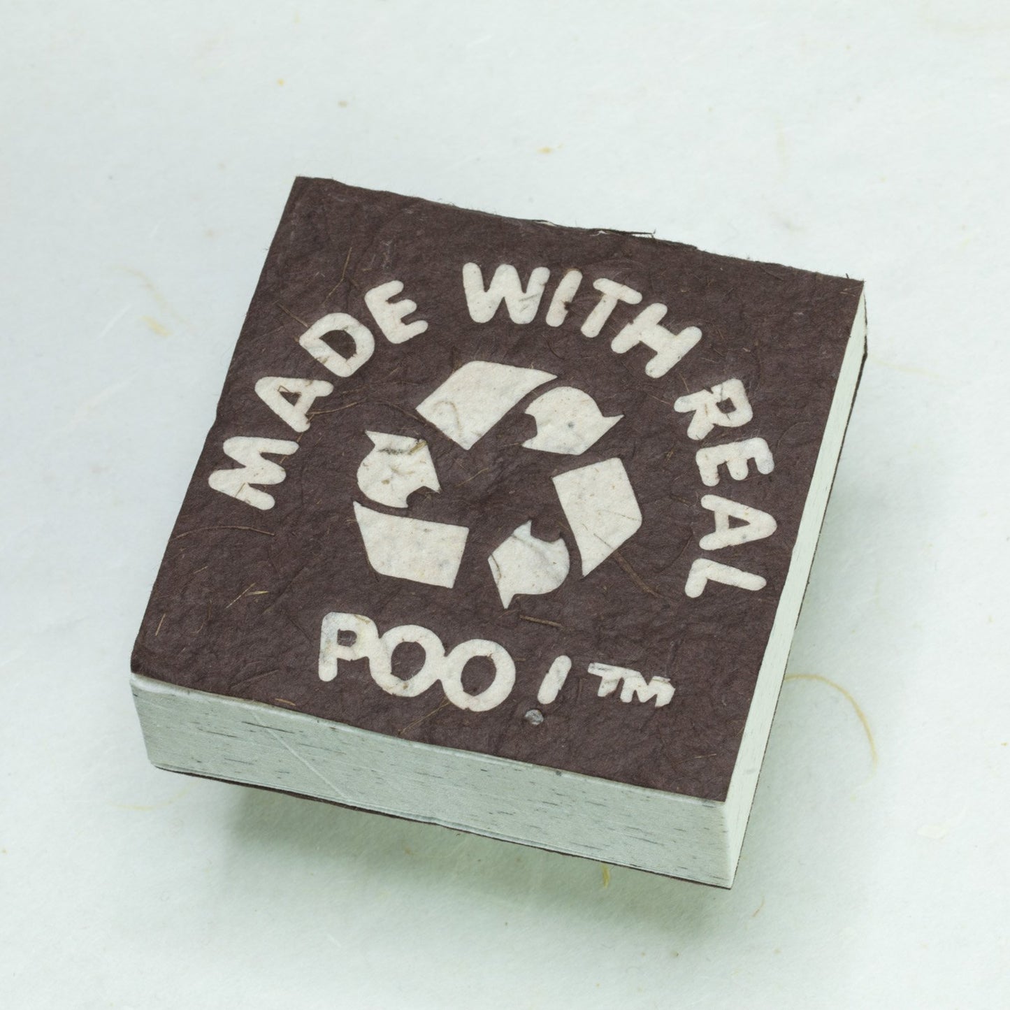 Made With Real Poo! - Horse POOPOOPAPER - Brown - eco-friendly Scratch Pads (Set of 3) - Front single