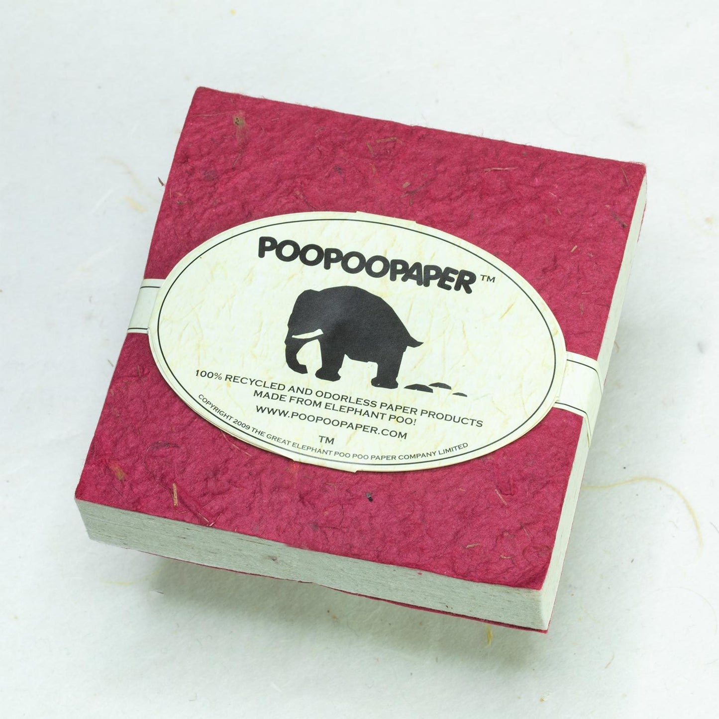 Classic Elephant POOPOOPAPER - Eco-friendly Scratch Pads - Burgundy - (Set of 3) - front