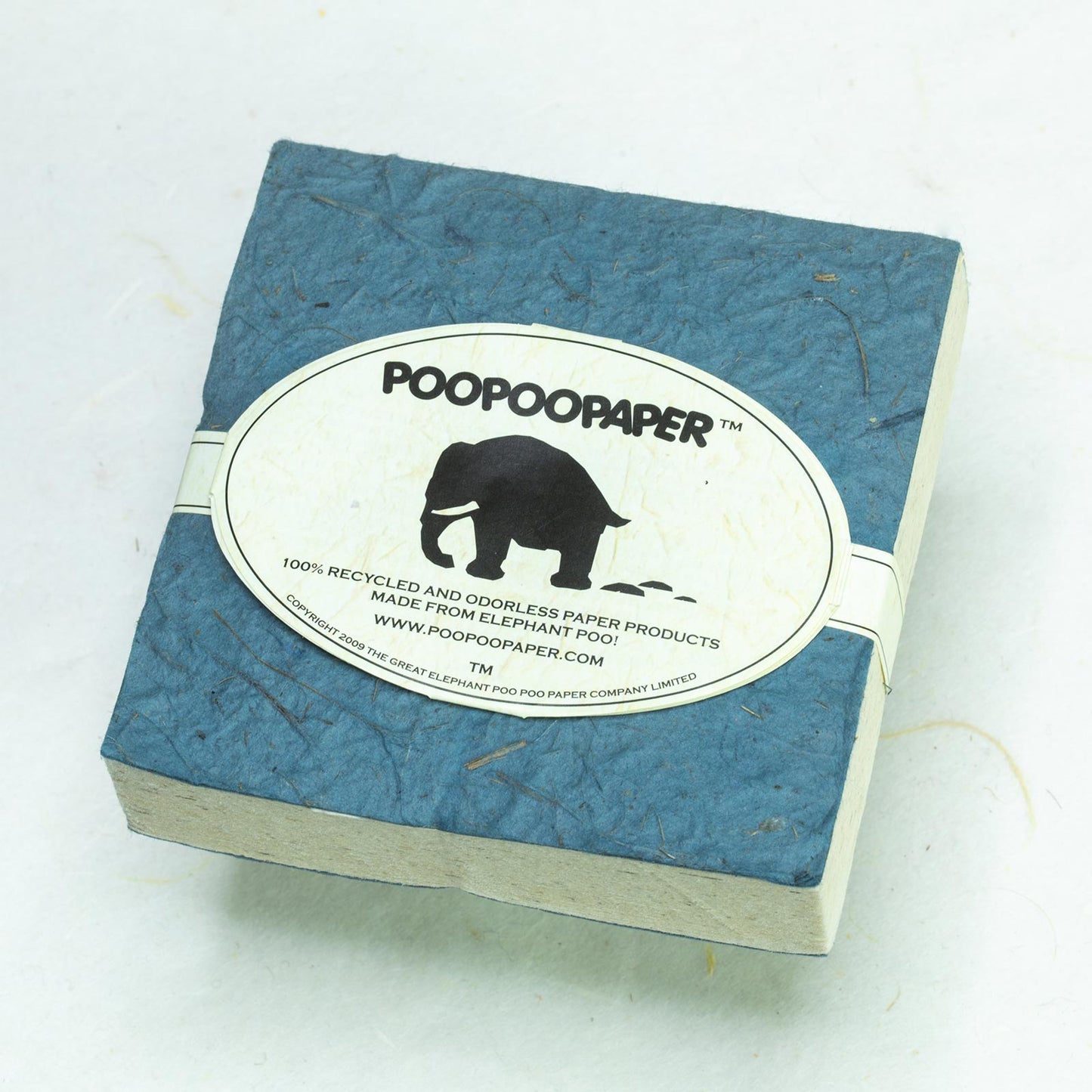 Classic Elephant POOPOOPAPER - Eco-friendly Scratch Pads - Blue - (Set of 3) - front