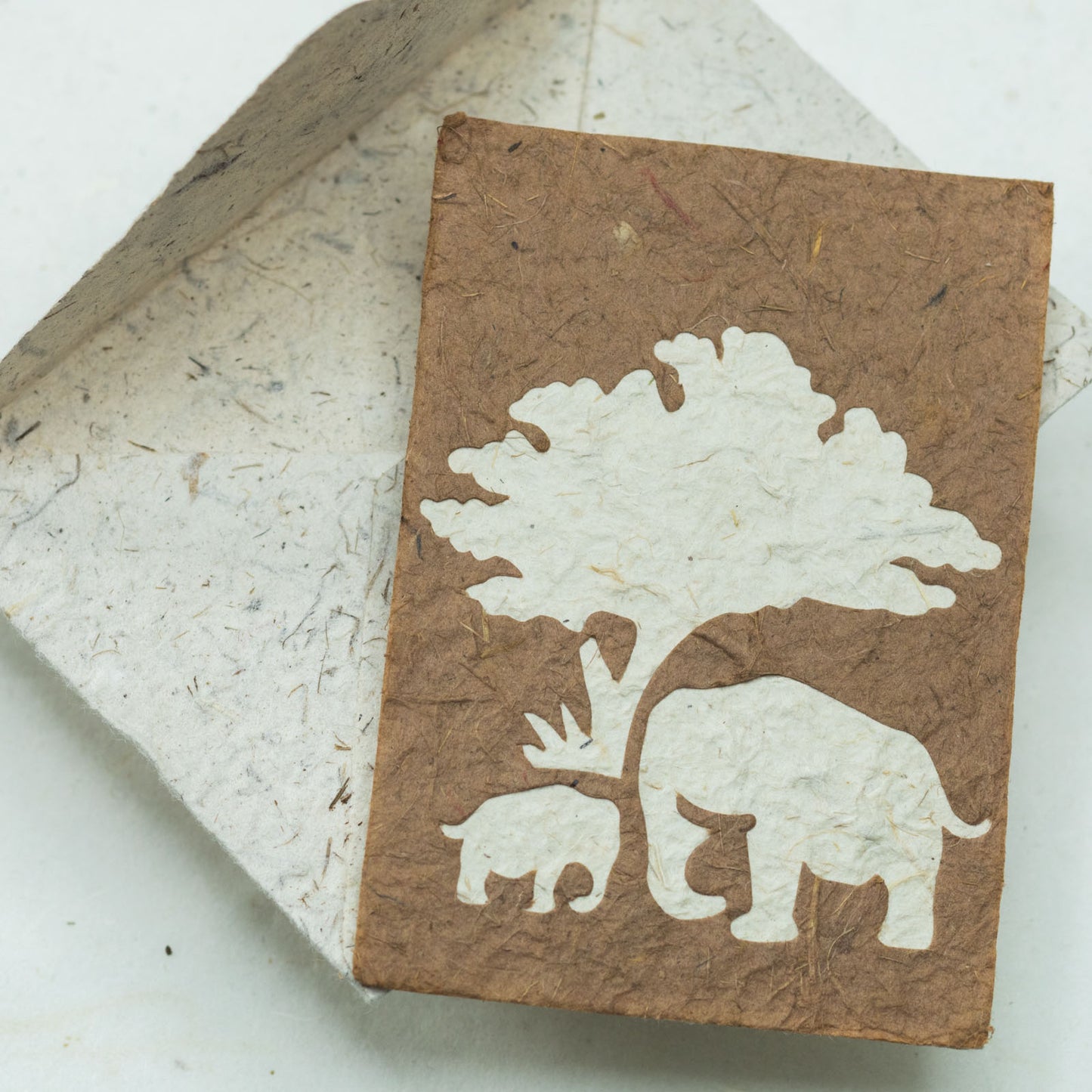eco-friendly Greeting Card Elephant POOPOOPAPER Mom & Baby - Bark