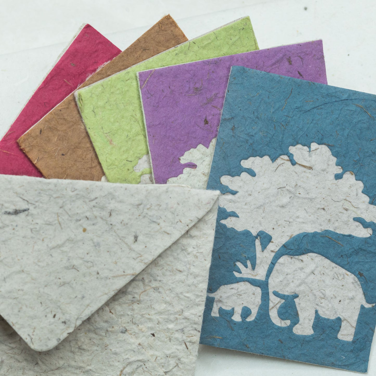 eco-friendly Greeting Card Elephant POOPOOPAPER Mom & Baby - Assorted Set of Five