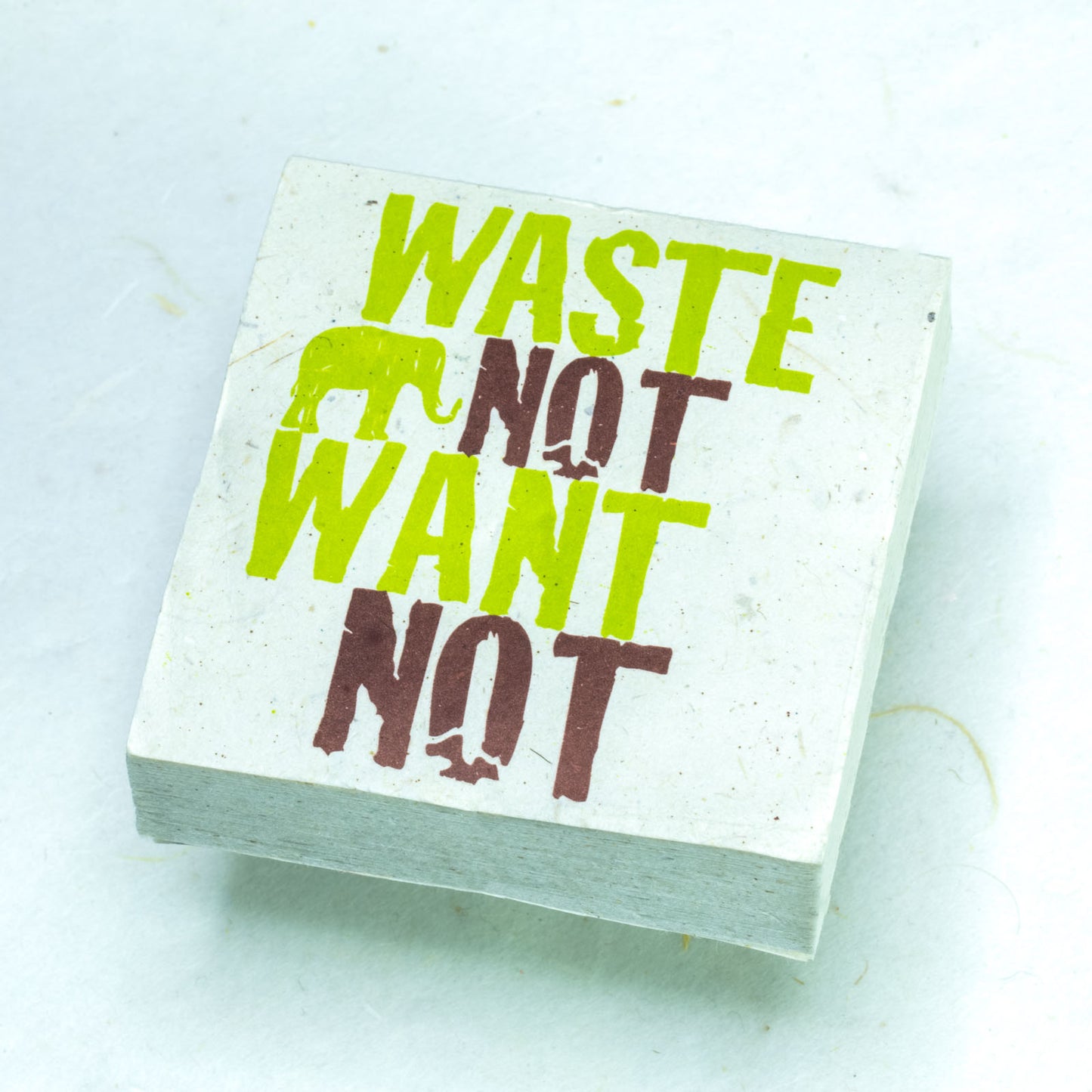 Eco-friendly Scratch Pad Elephant - "WASTE NOT WANT NOT" (Set of 3) - front