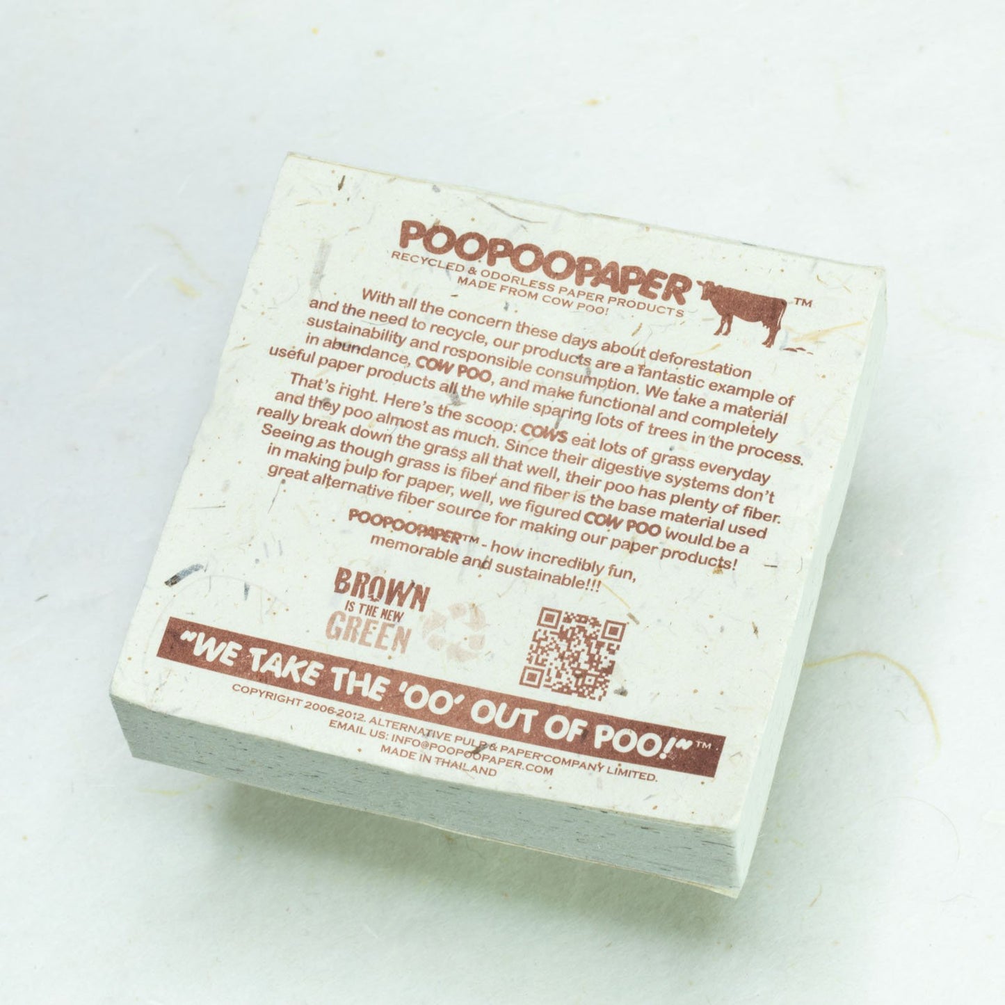 Think Happy Not Crappy - Cow - Eco-friendly Scratch Pads - Set of 3 - Pink - back