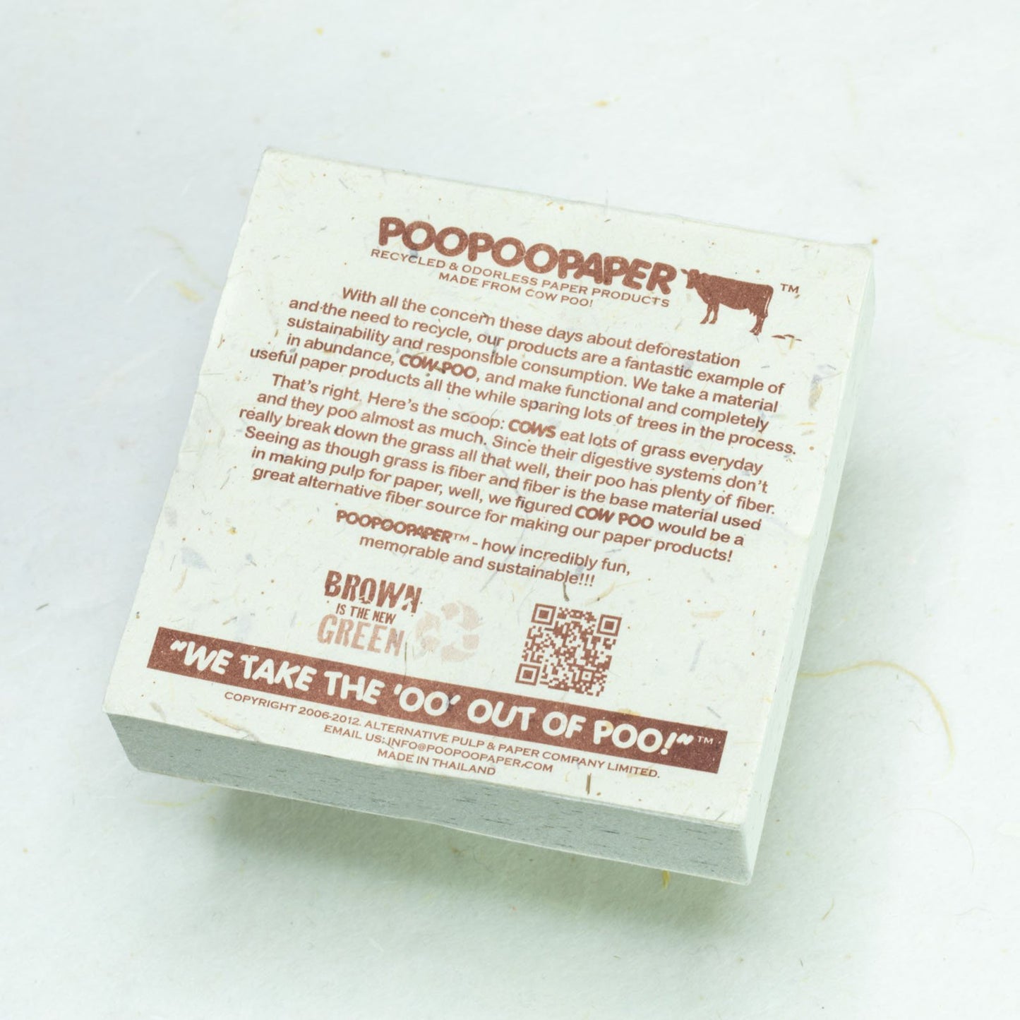 Eco-Friendly, Tree-Free POOPOOPAPER - Reminded Me of You - Cow Scratch Pad - Set of 3 - Blue - Back