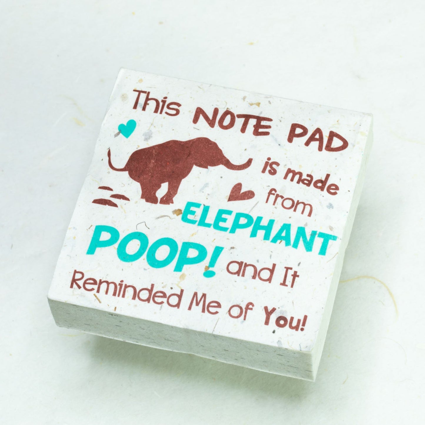 sustainable product - Eco-Friendly, Tree-Free POOPOOPAPER - Reminded Me of You - Elephant Scratch Pad - Set of 3 - Blue - Front