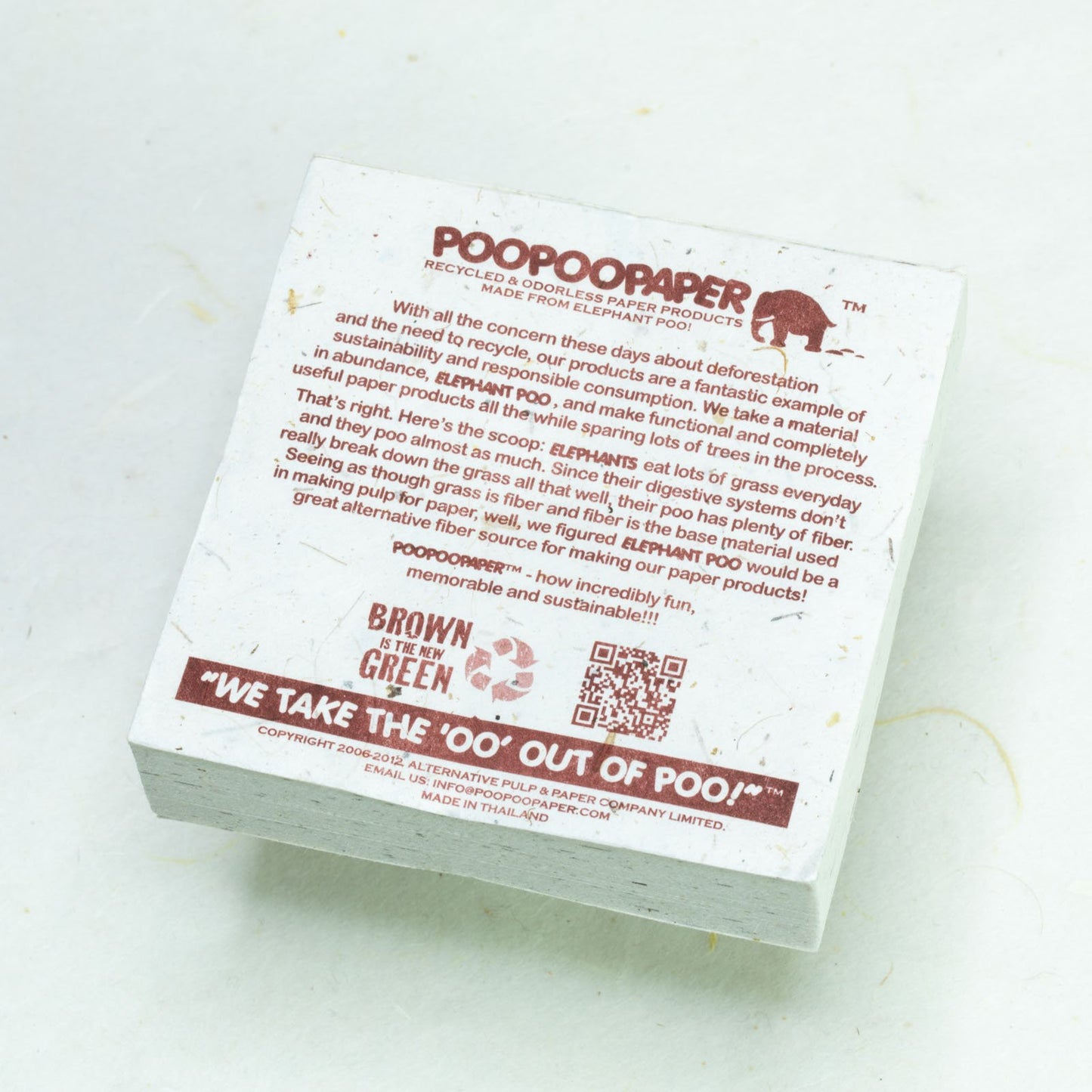 sustainable product - Eco-Friendly, Tree-Free POOPOOPAPER - Reminded Me of You - Elephant Scratch Pad - Set of 3 - Blue - Back