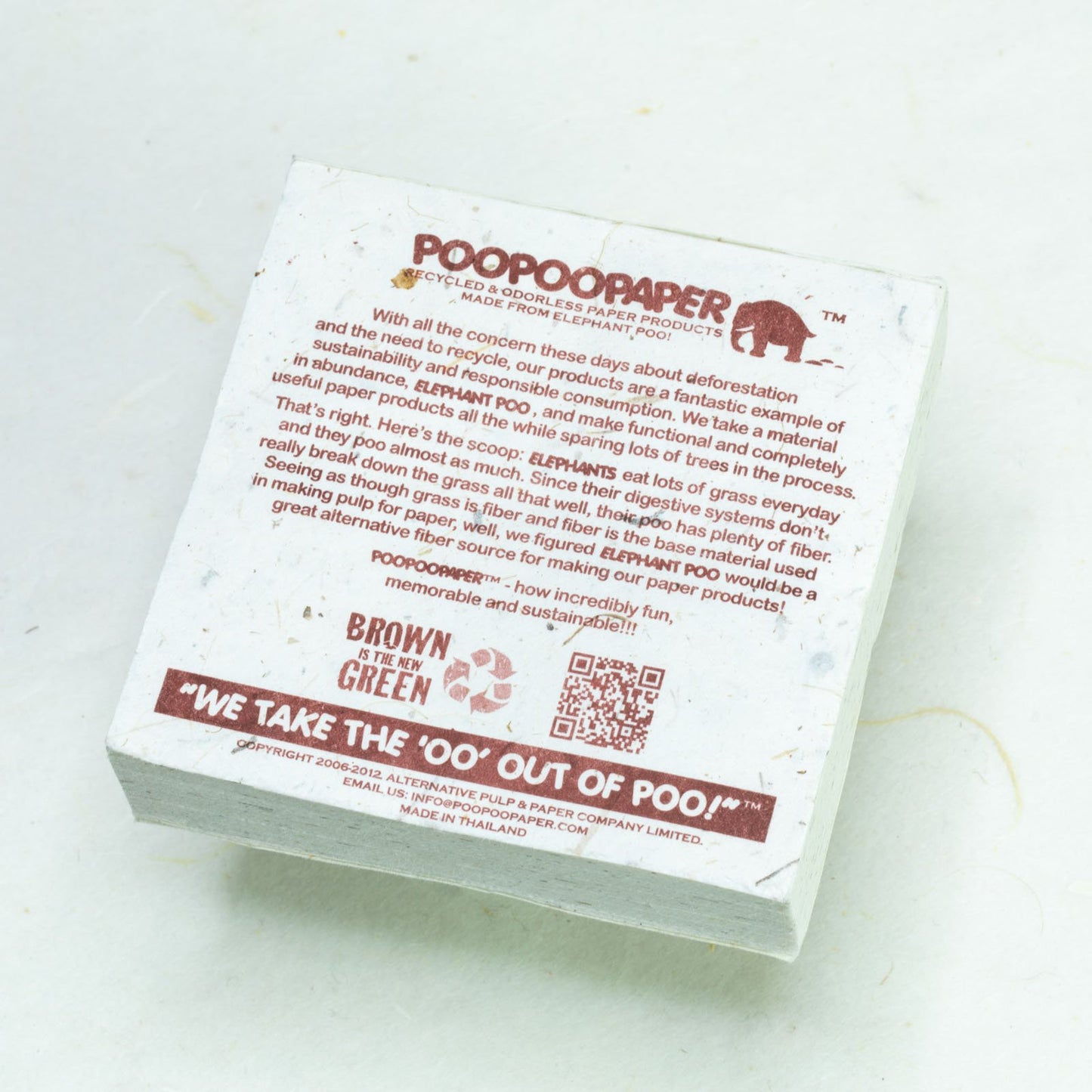 Sustainable products - Think Happy Not Crappy - Elephant - Eco-friendly Scratch Pads - Set of 3 - Pink - back