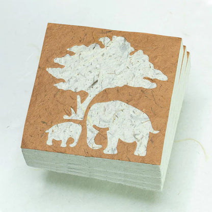 Classic Elephant POOPOOPAPER - Mom & Baby - Eco-friendly Scratch Pads - Bark (Set of 3) FRONT stacked