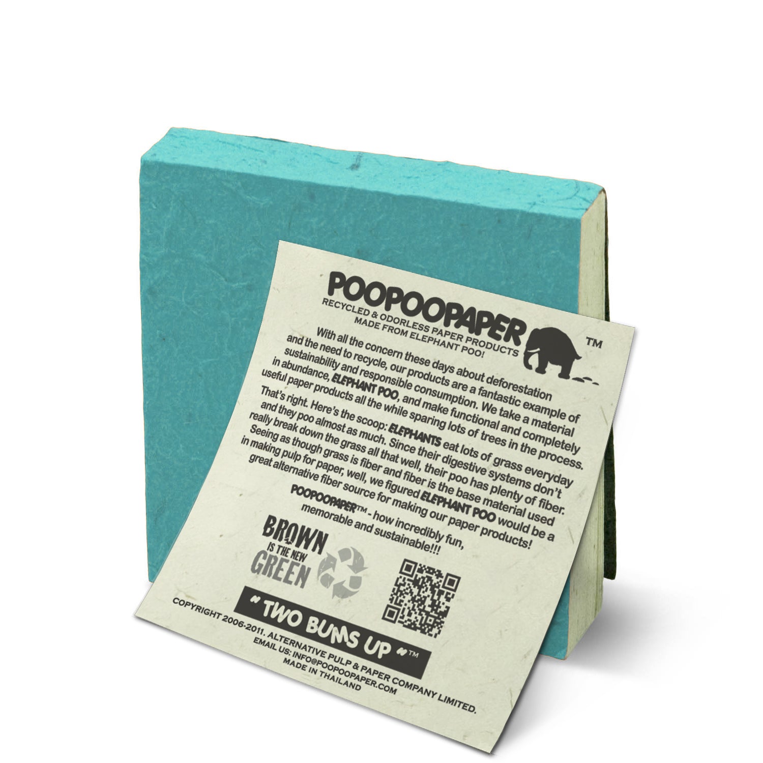 Artist Reproductions  - Thailand Themed - Elephant Sunrise Batik Eco-friendly Scratch Pads - Teal (Set of 3) - with POOPOOPAPER story