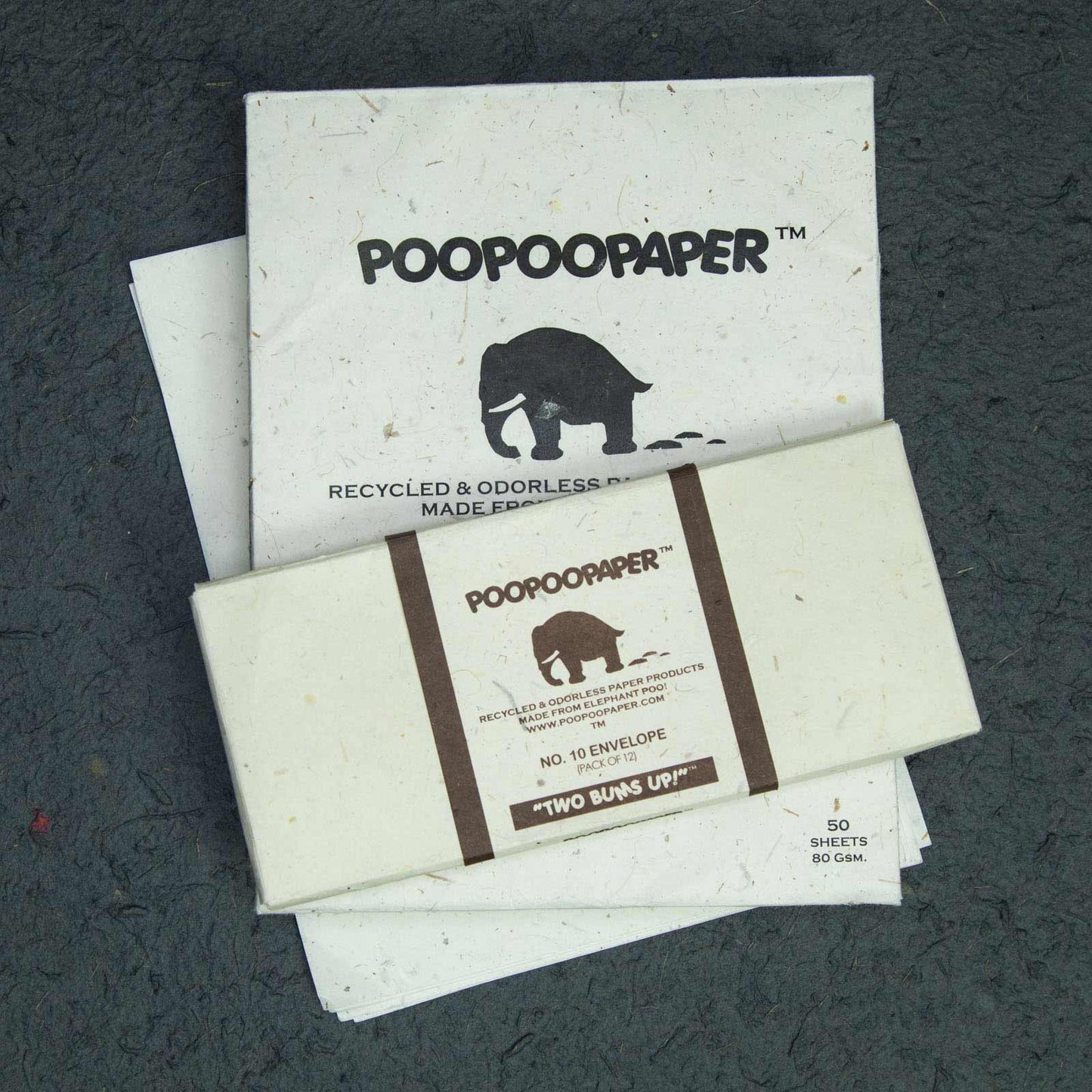 Sustainable products - recycled paper No. 10 Size Paper Sheets and handmade Envelopes Set made from Eco-Friendly, Sustainable Elephant POOPOOPAPER.