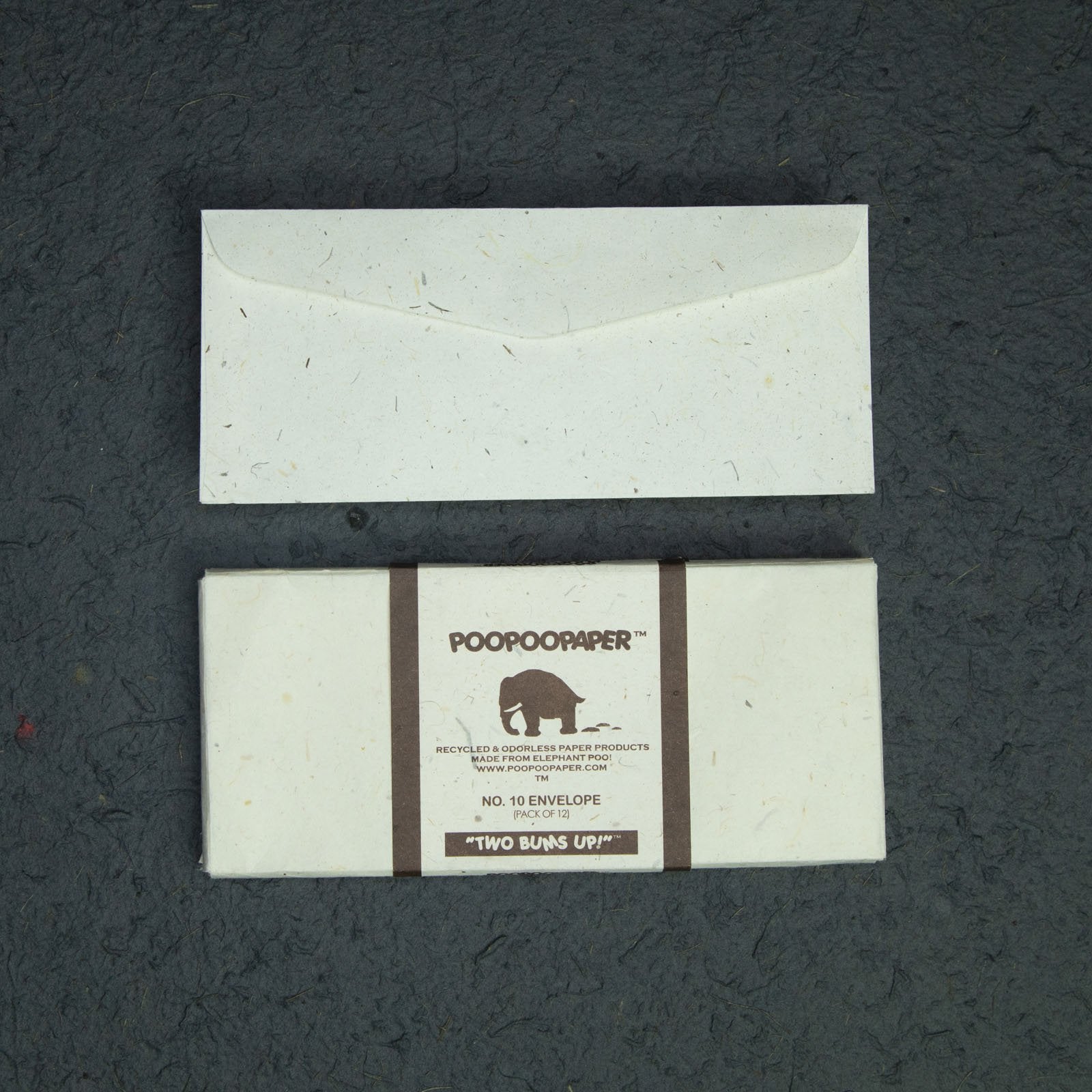 Elephant POOPOOPAPER - No.10 Size Handmade Envelopes - (Set of 2 Packs - 24 Envelopes) - front
