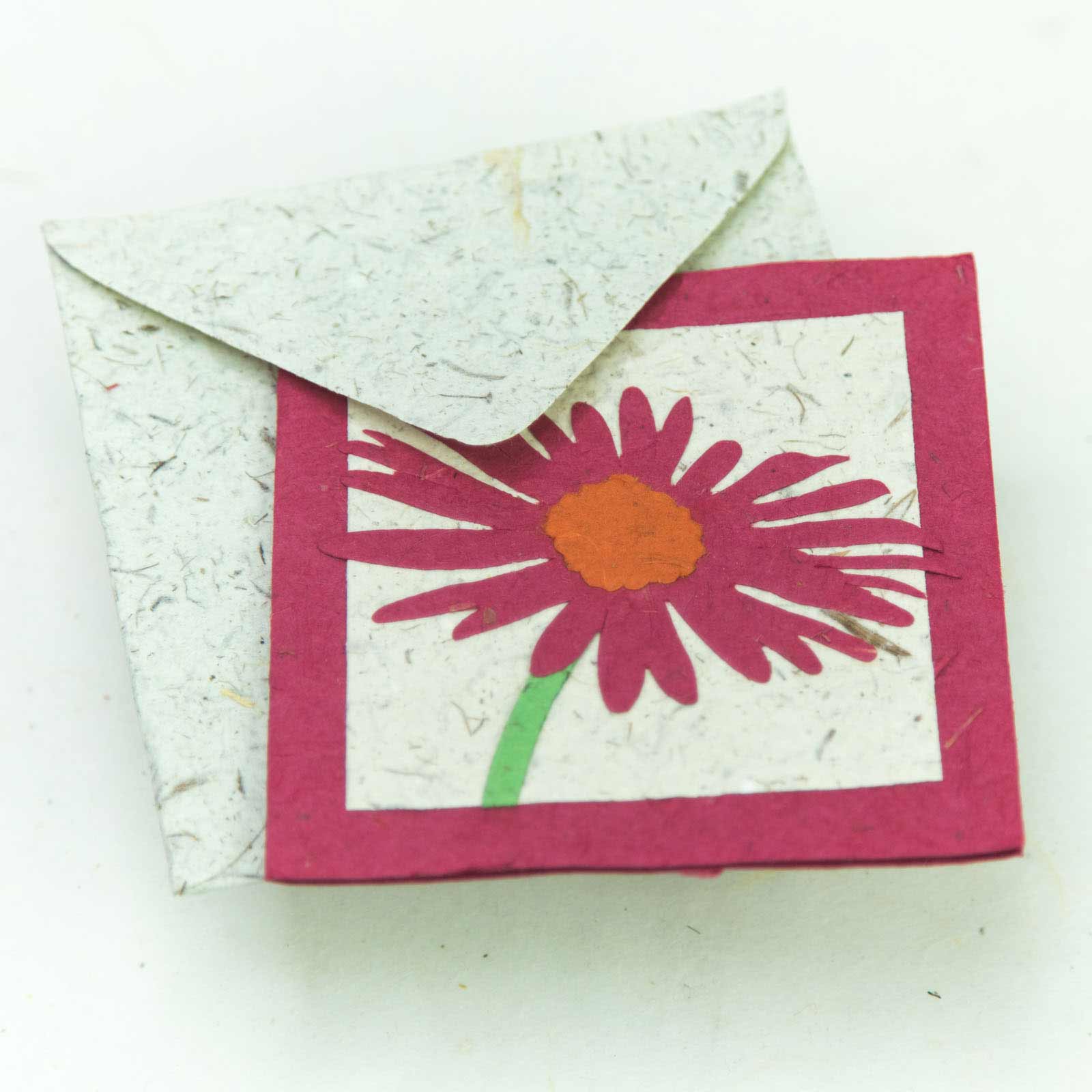 Flower Garden - eco-friendly Greeting Card - Single Pink Flower with eco-friendly envelope