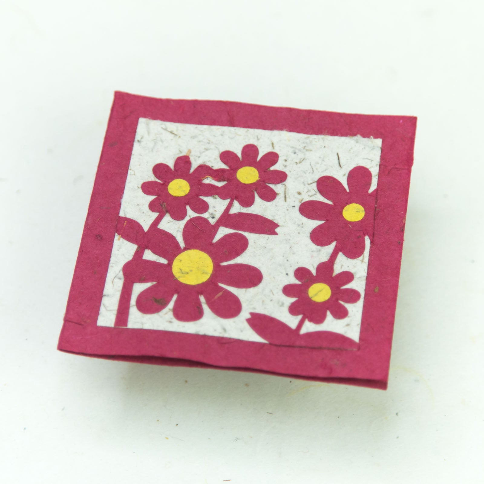 flower garden themed eco-friendly greeting card with flowers in yellow and red close up