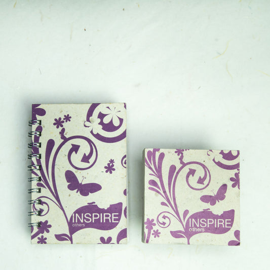 Inspirational POOPOOPAPER - Inspire - Eco-friendly Journal and Scratch Pad set -  front