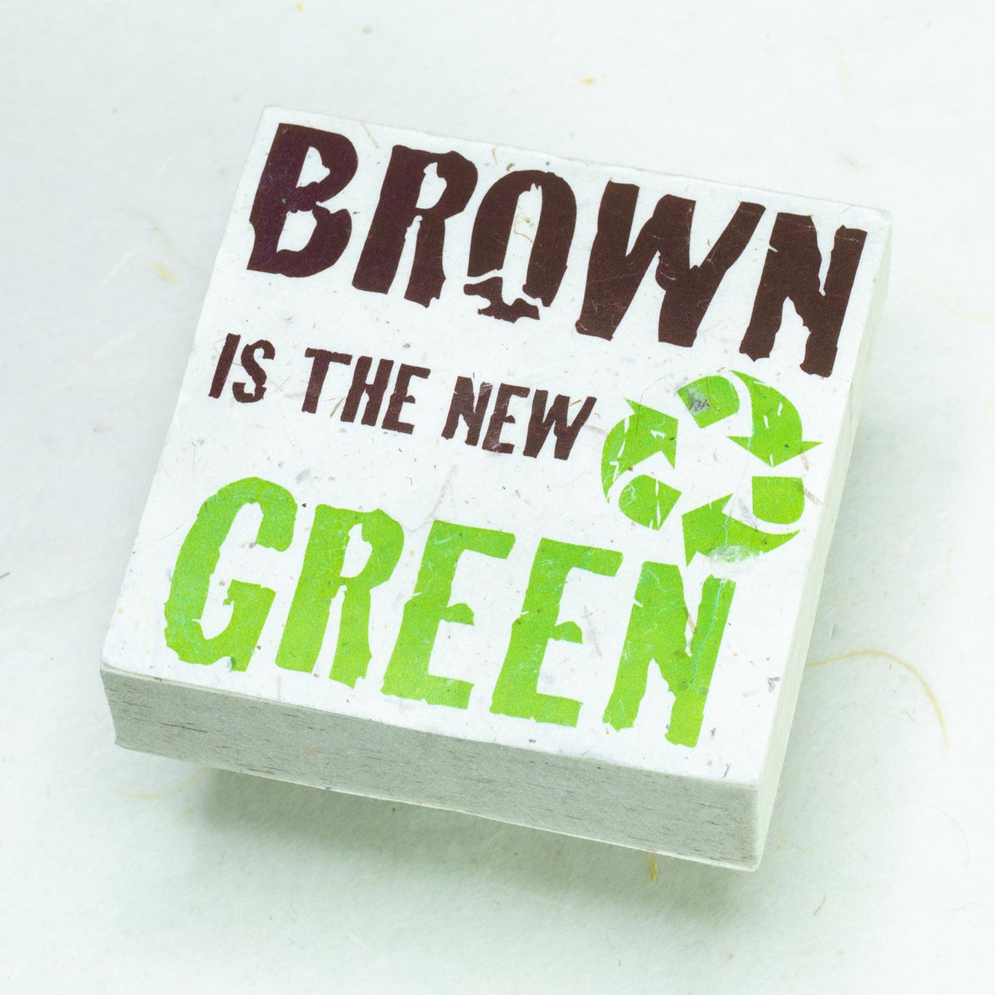 eco-friendly scratch pads - brown is the new green - front (single)