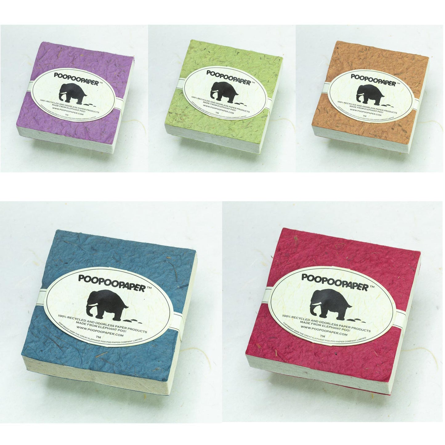 Sustainable products - POOPOOPAPER Classic Scratch Pads - Set of Five